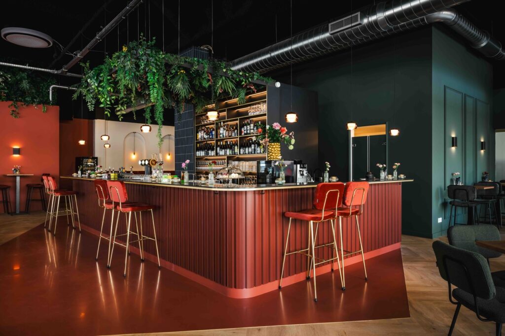 Cocktailbar met retro interieur