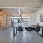 Loftwoning met betonlook eethoek