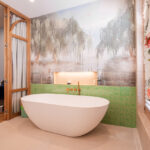Botanisch retro interieur badkamer