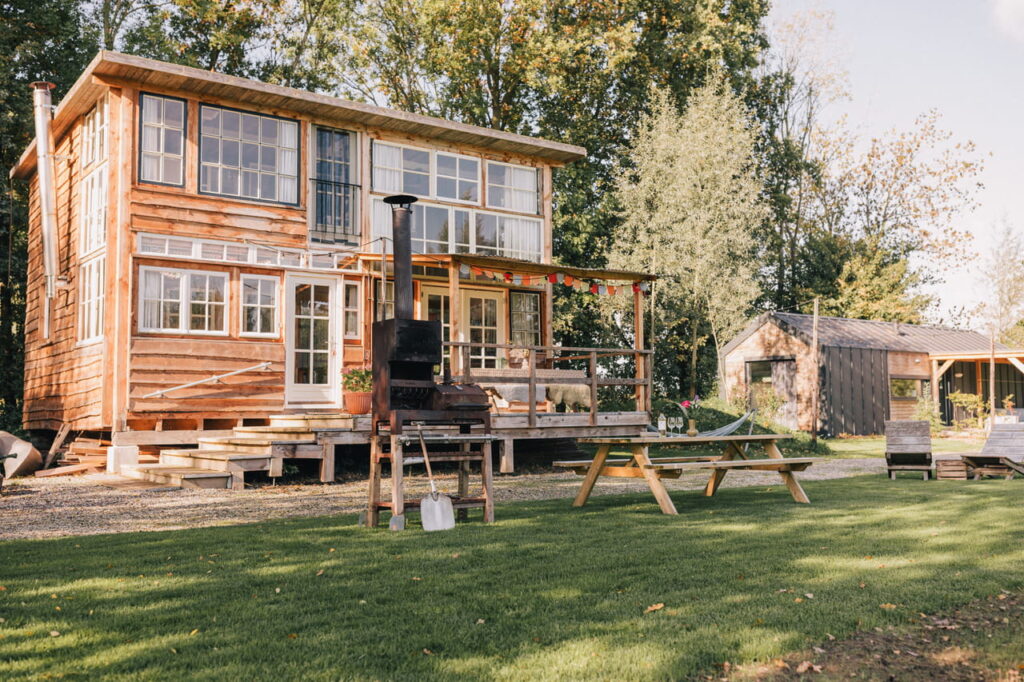 Houten cabin shootlocatie