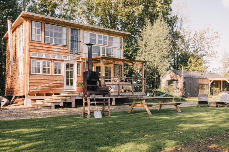 Houten cabin shootlocatie