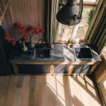 Houten cabin shootlocatie