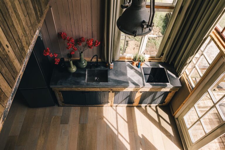 Houten cabin shootlocatie