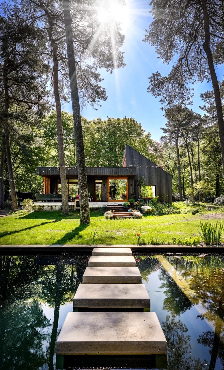 Architectonische bosvilla