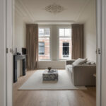 Minimalistisch appartement met hoge plafonds
