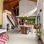 Retro interieur met vide woonkamer